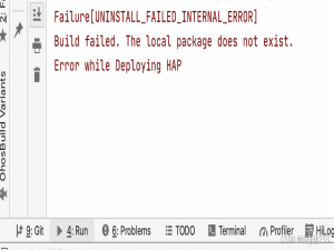 鸿蒙 harmonyos DevEco-Studio 报错 UNINSTALL_FAILED_INTERNAL_ERROR