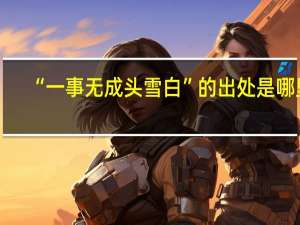 “一事无成头雪白”的出处是哪里