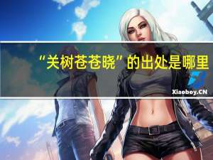 “关树苍苍晓”的出处是哪里