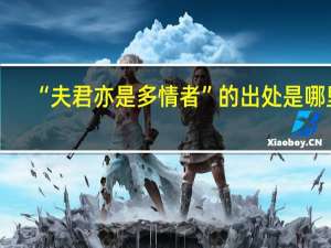 “夫君亦是多情者”的出处是哪里