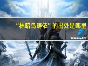 “林暗鸟畴依”的出处是哪里
