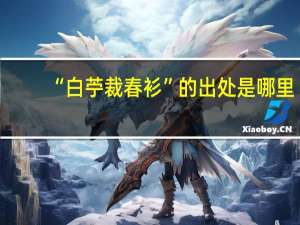 “白苧裁春衫”的出处是哪里