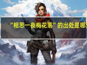 “相思一夜梅花落”的出处是哪里