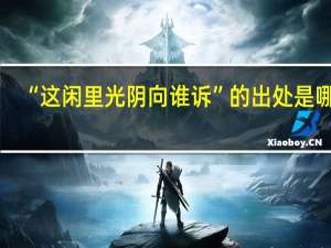 “这闲里光阴向谁诉”的出处是哪里