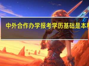 中外合作办学报考学历基础是本科吗