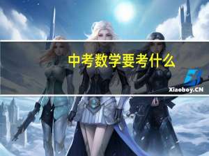 中考数学要考什么