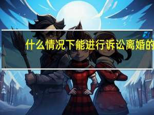什么情况下能进行诉讼离婚的