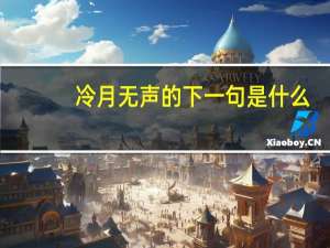 冷月无声的下一句是什么