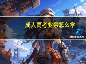 成人高考业余怎么学