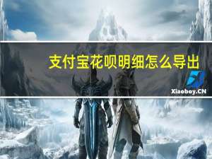 支付宝花呗明细怎么导出（花呗账单导出）