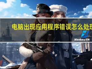 电脑出现应用程序错误怎么处理（电脑出现应用程序错误）