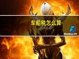 车船税怎么算