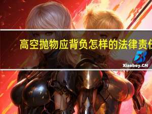 高空抛物应背负怎样的法律责任