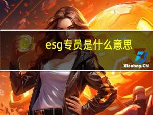 esg专员是什么意思