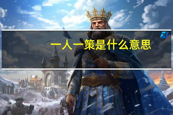 一人一策是什么意思