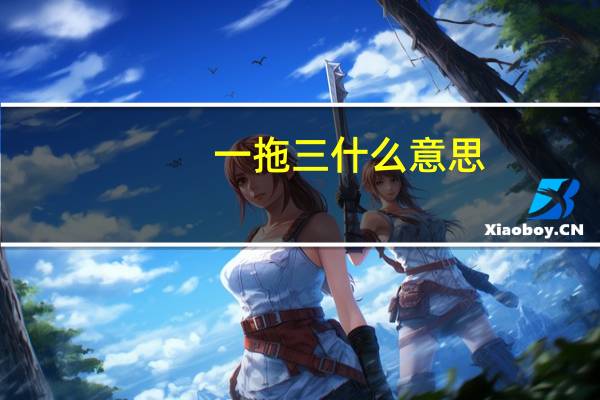 一拖三什么意思