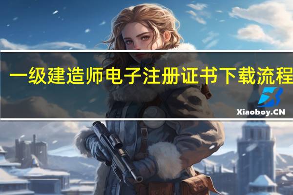 一级建造师电子注册证书下载流程如何