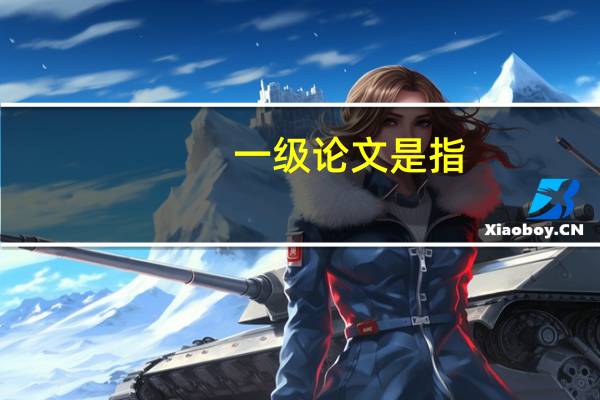 一级论文是指