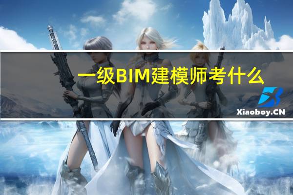 一级BIM建模师考什么