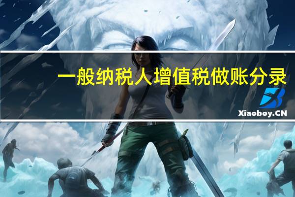 一般纳税人增值税做账分录