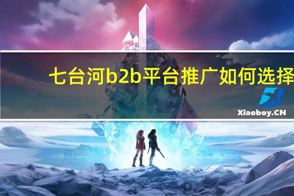 七台河b2b平台推广如何选择