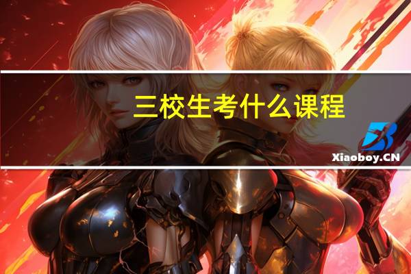 三校生考什么课程