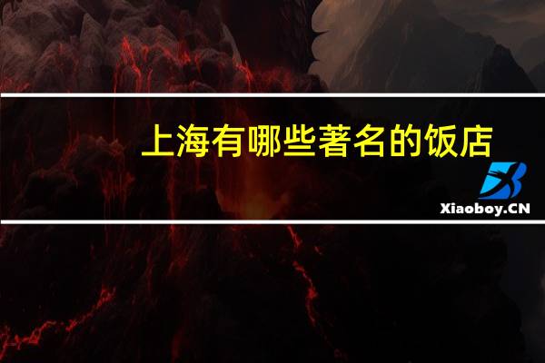 上海有哪些著名的饭店