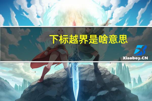下标越界是啥意思