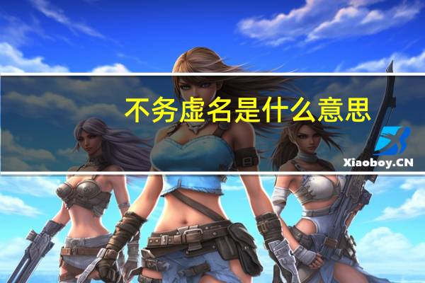 不务虚名是什么意思
