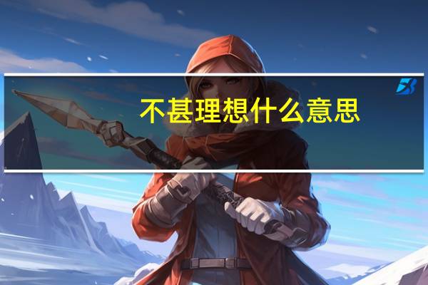 不甚理想什么意思