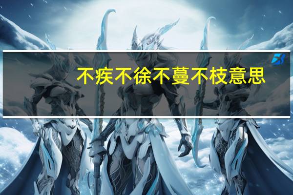 不疾不徐不蔓不枝意思