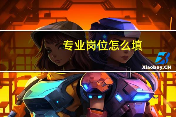 专业岗位怎么填