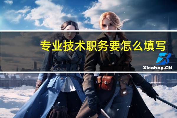 专业技术职务要怎么填写