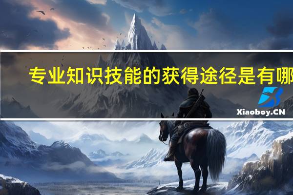 专业知识技能的获得途径是有哪些