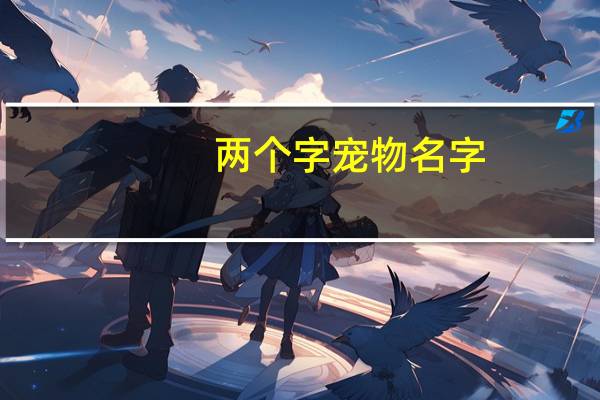 两个字宠物名字