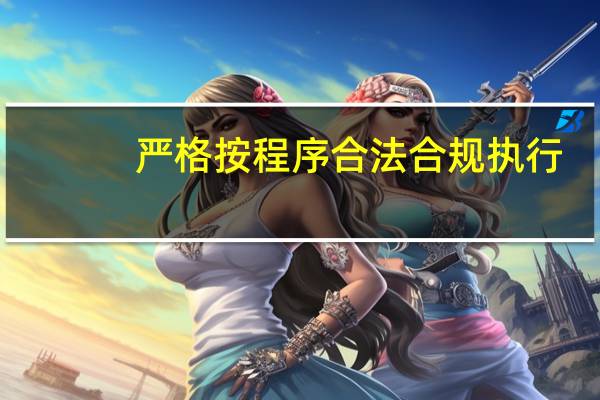 严格按程序合法合规执行