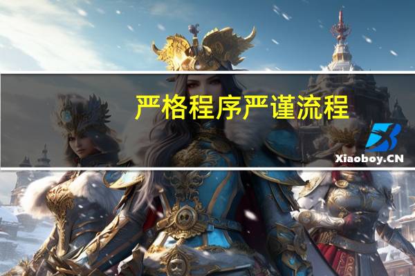 严格程序严谨流程