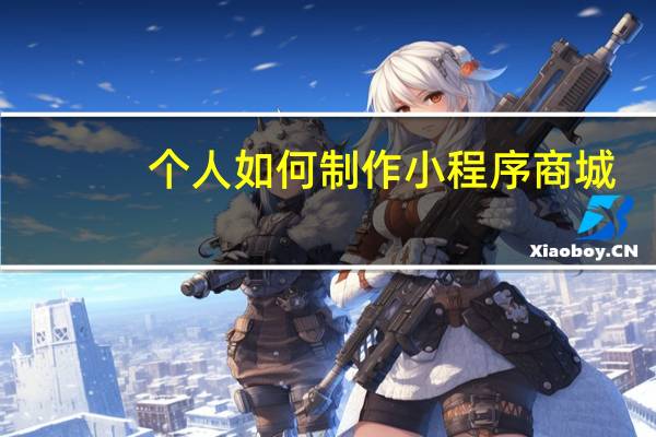 个人如何制作小程序商城
