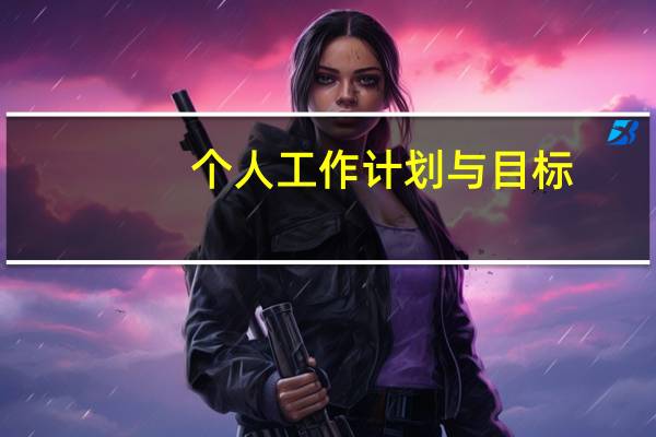 个人工作计划与目标