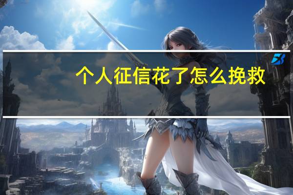 个人征信花了怎么挽救