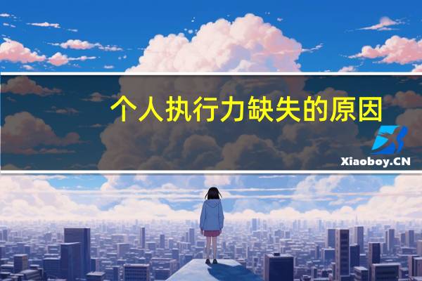 个人执行力缺失的原因