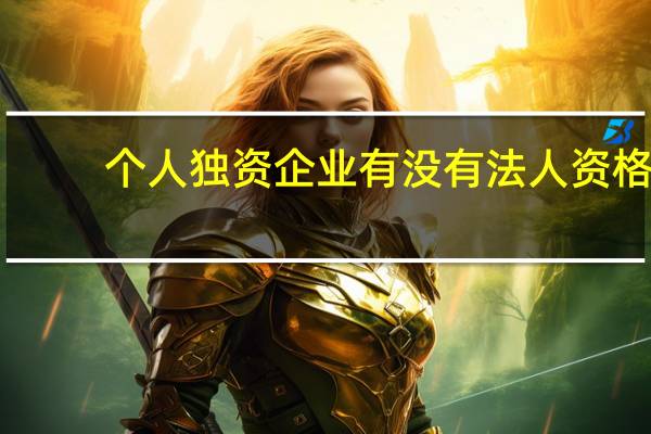 个人独资企业有没有法人资格