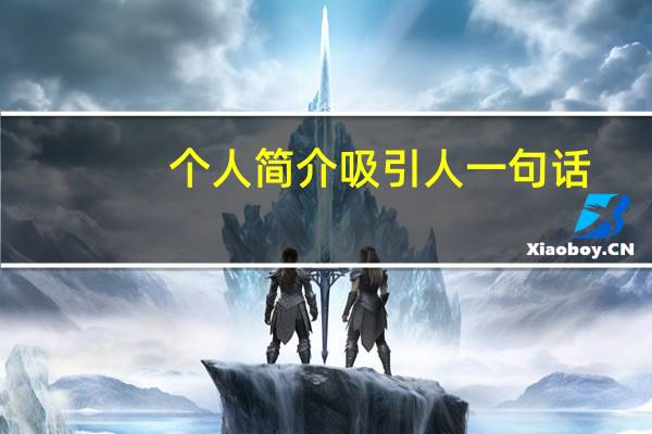 个人简介吸引人一句话