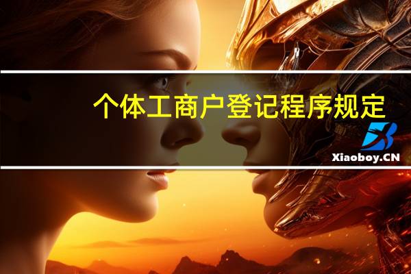 个体工商户登记程序规定