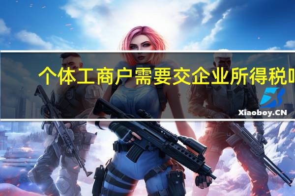 个体工商户需要交企业所得税吗