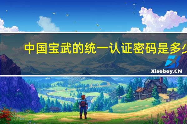 中国宝武的统一认证密码是多少