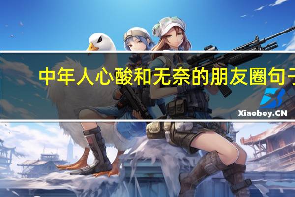 中年人心酸和无奈的朋友圈句子