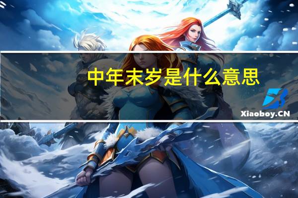 中年末岁是什么意思