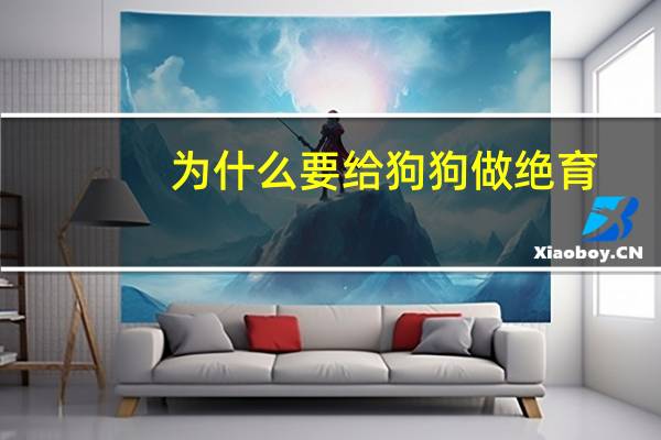 为什么要给狗狗做绝育