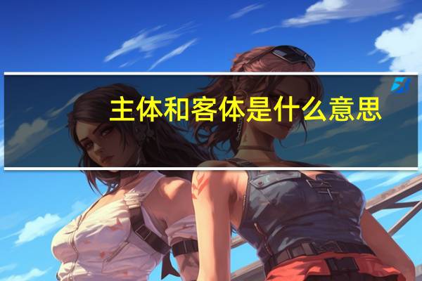 主体和客体是什么意思